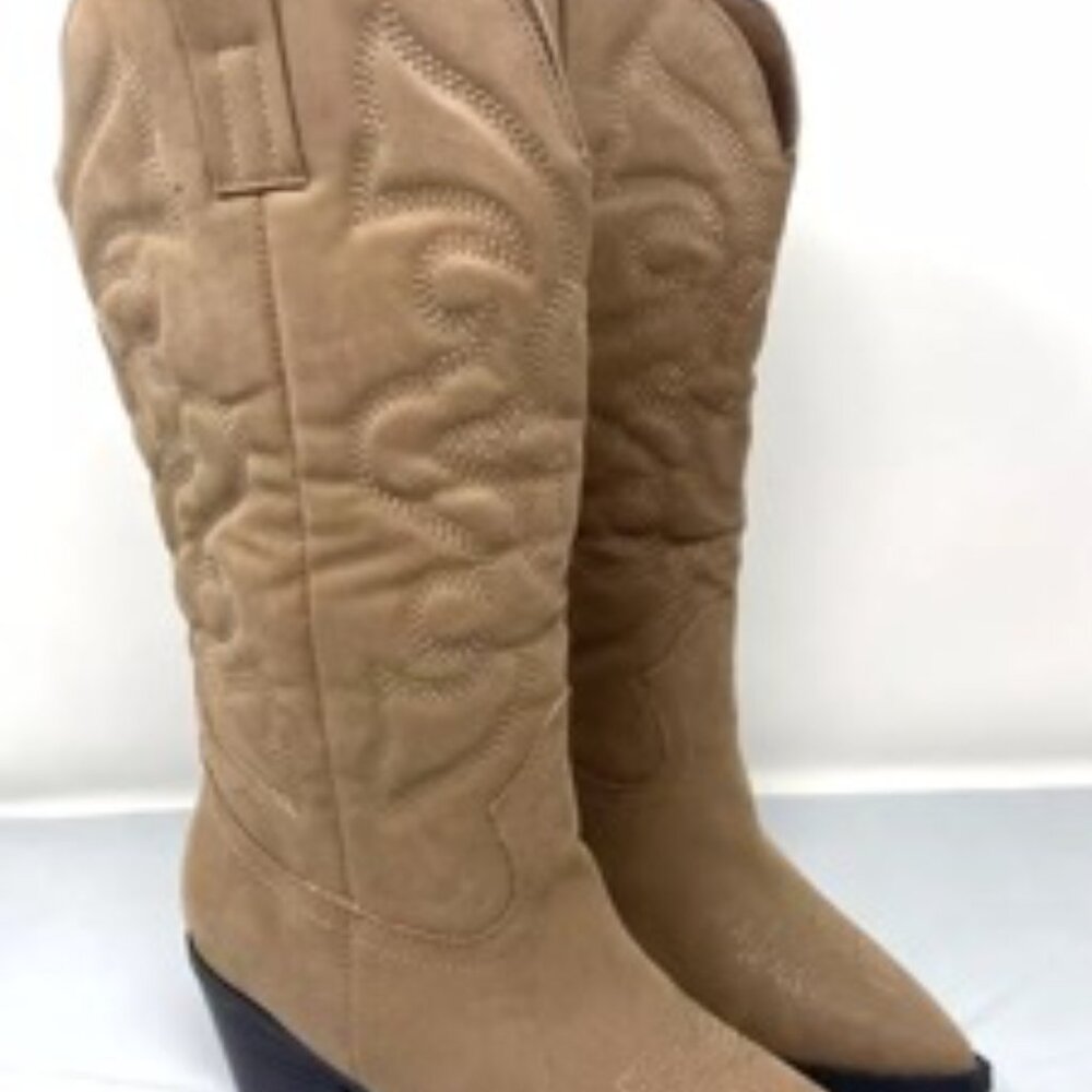 Bamboo Mindful Western Cowgirl Tall Women's Boot Taupe/Beige Size 6 - Picture 2 of 8